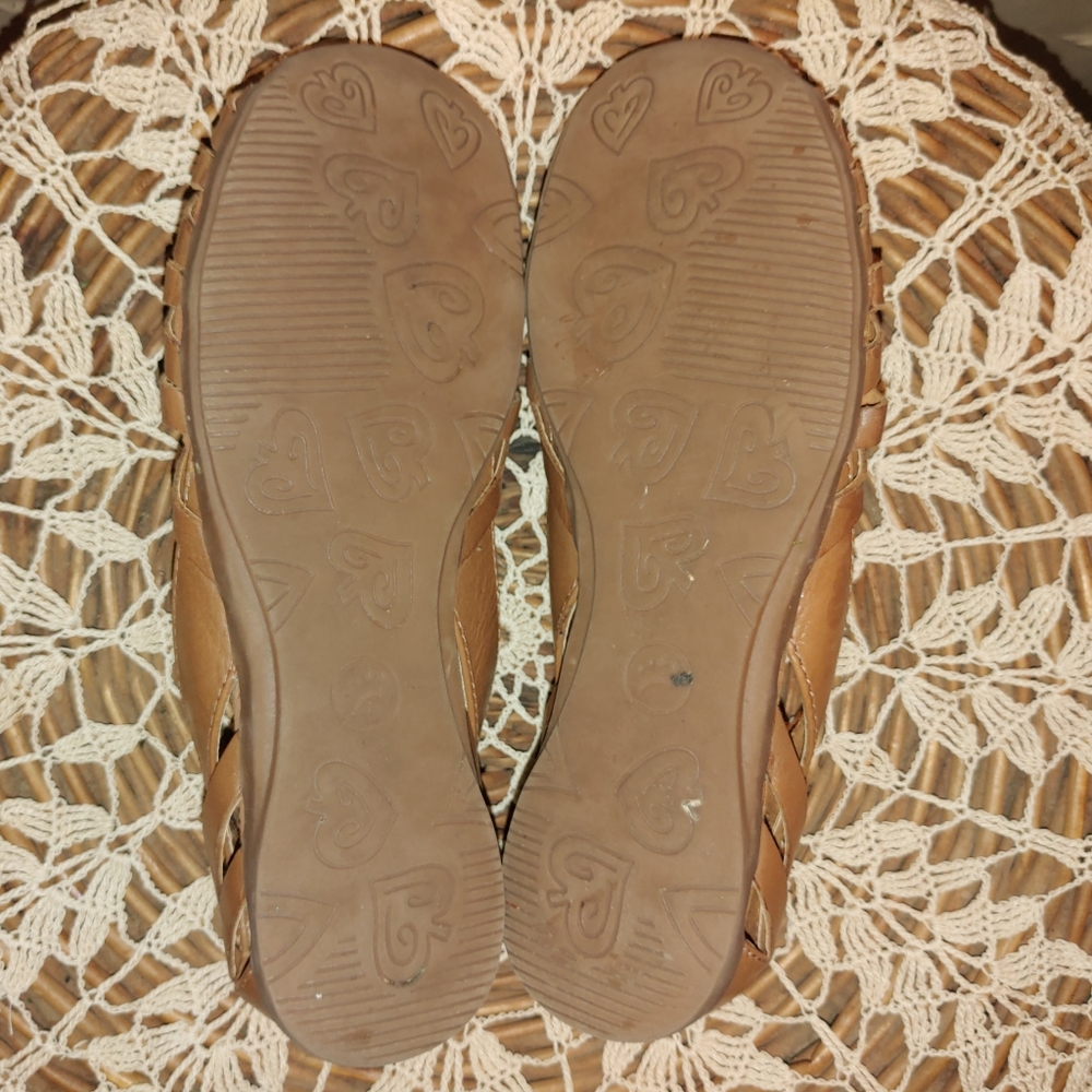 BareTraps Elton Chestnut Brown Tan Leather Huarache Gladiator Flats Shoes 6M - Picture 11 of 13